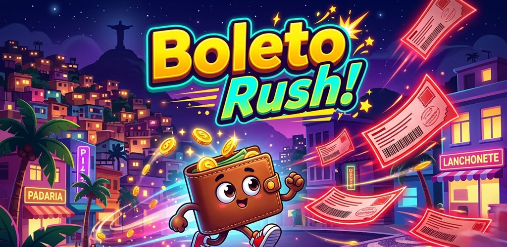 Arte do Boleto Rush! com carteira e boletos